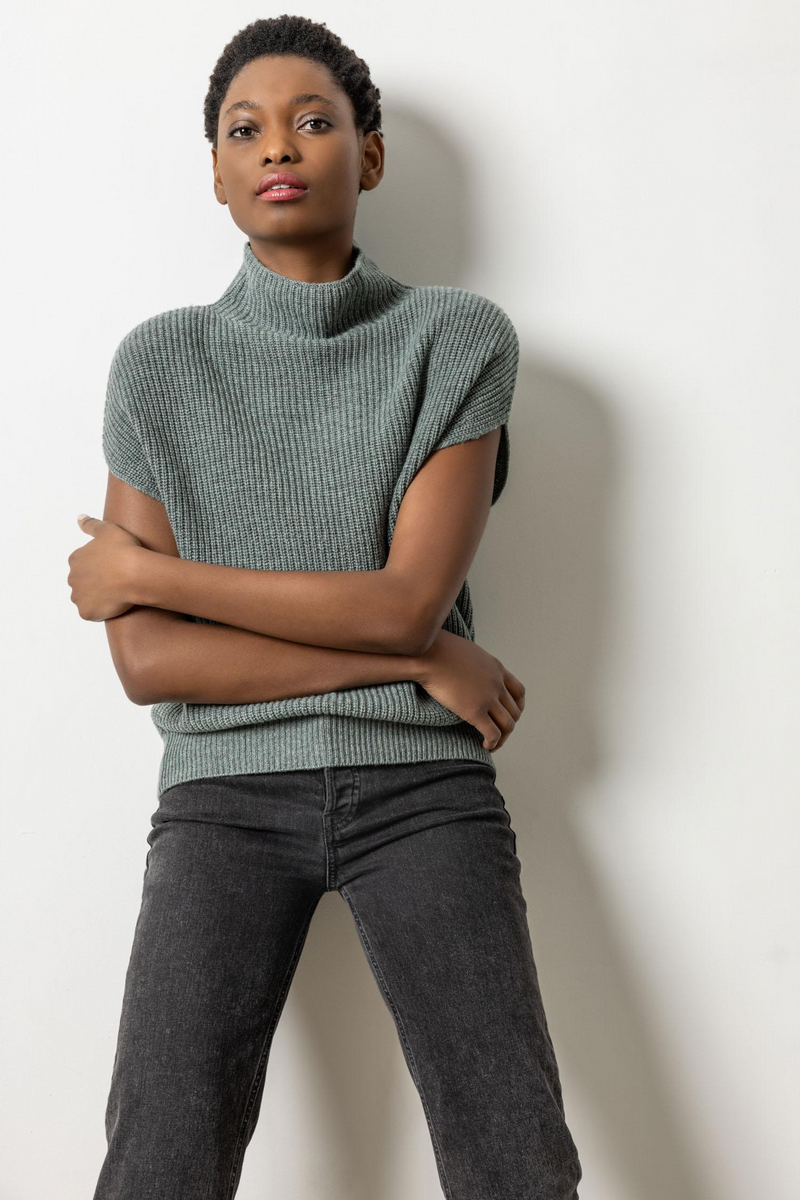 Ribbed Funnel Neck Sweater Two Cumberland