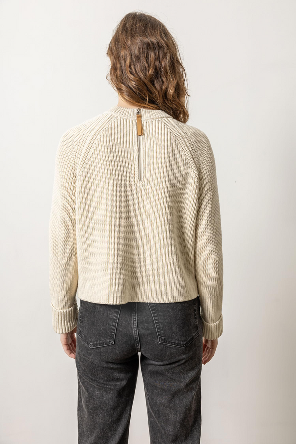 Light Gray Zip Back Raglan Sweater Sweater