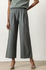 Light Gray Wide Leg Pull On Pant Pant