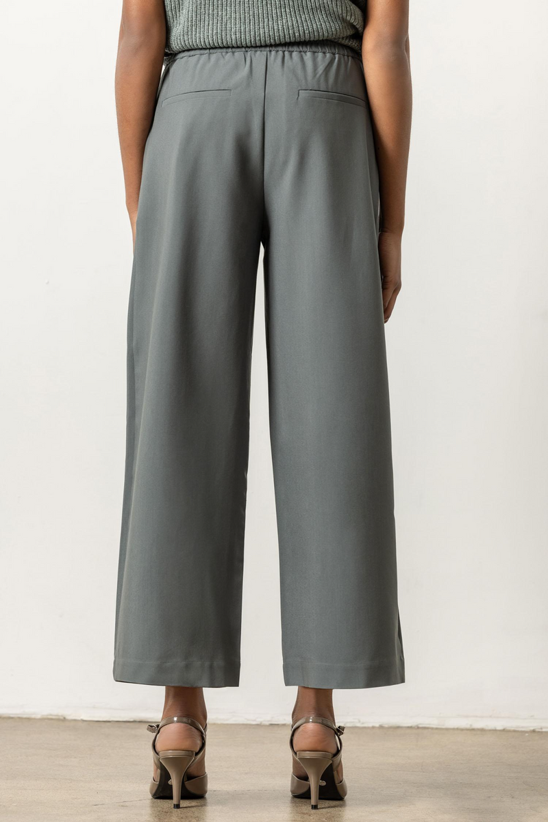 Dark Slate Gray Wide Leg Pull On Pant Pant