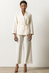 Light Gray Wide Leg Pull On Pant Pant