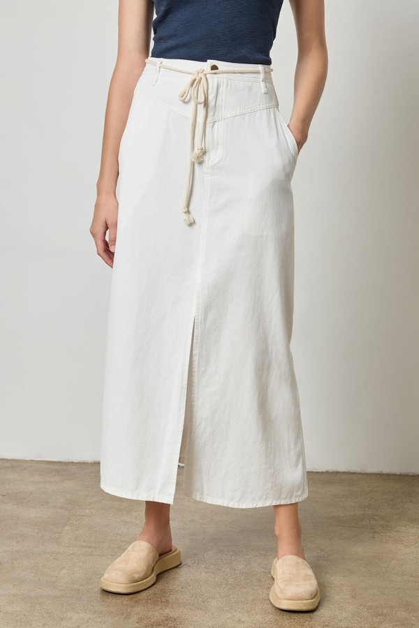 Gray Yoke Waist Maxi Skirt Maxi Skirt