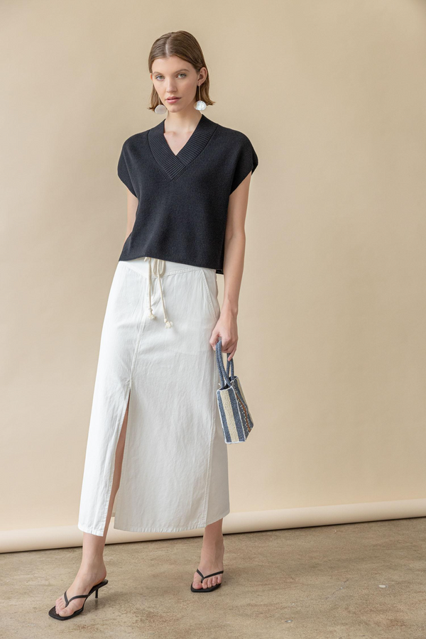 Tan Yoke Waist Maxi Skirt Maxi Skirt