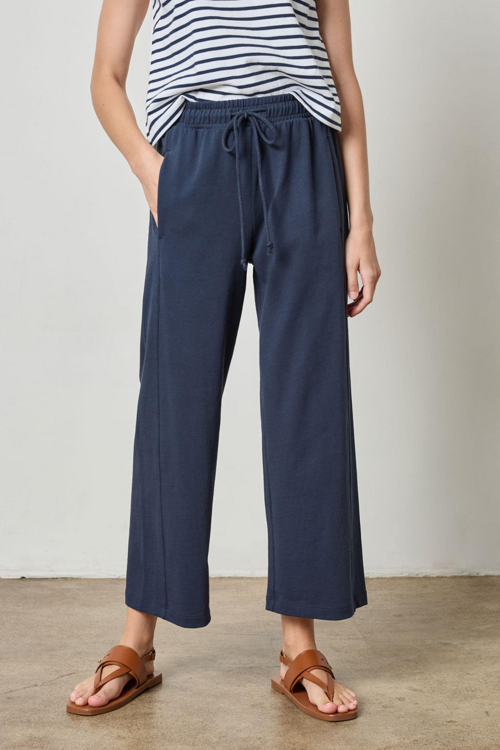 【INCHANT ME】Nylon 2way Banding Wide Pants Mono B - Smocked Waist Wide-Leg Pants – Ivy on Main