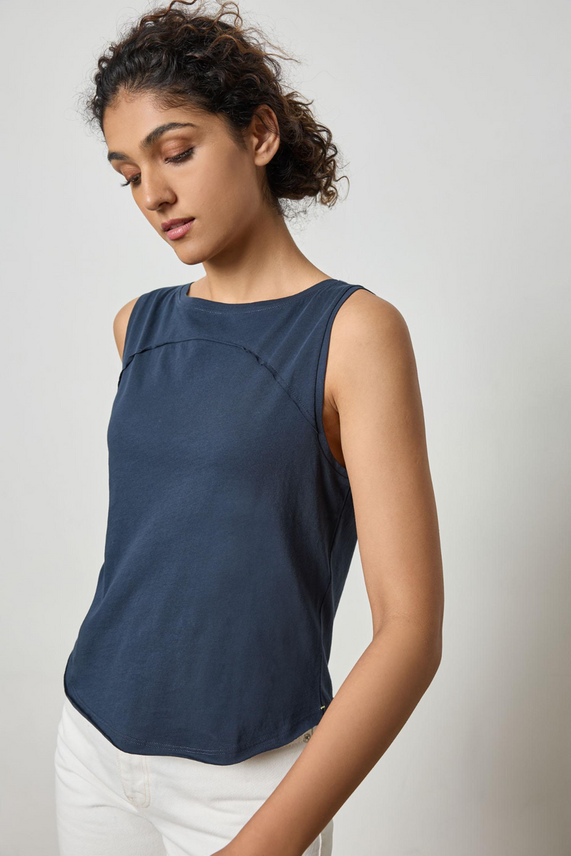 Dark Slate Gray Curved Seam Tank Tank