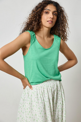 Light Gray Shirred Strap Tank Tank