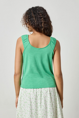 Light Gray Shirred Strap Tank Tank