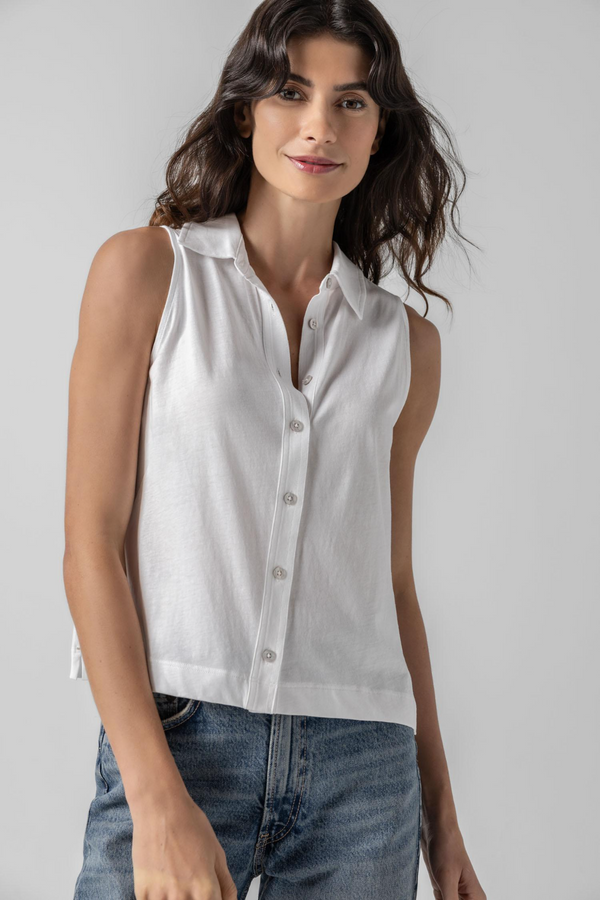 Sleeveless Button Down