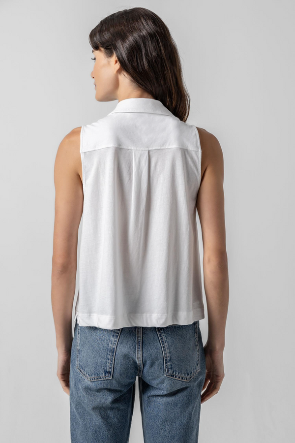 Sleeveless Button Down