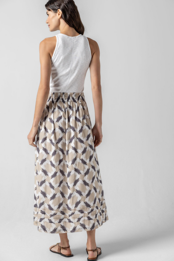 Shirred Elastic Waist Skirt