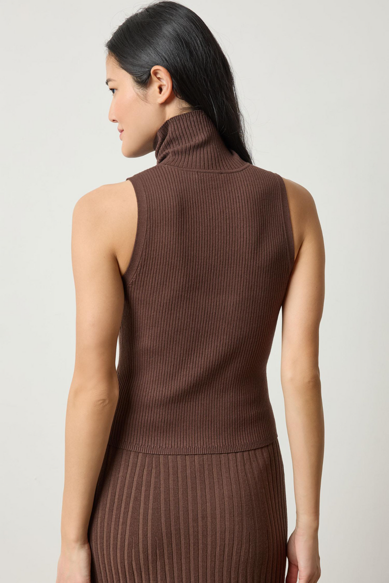 Light Gray Rib Turtleneck Shell Sweater Sweater