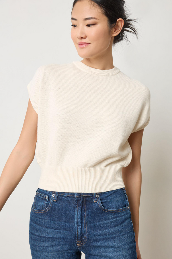 Antique White Wedge Sweater Top