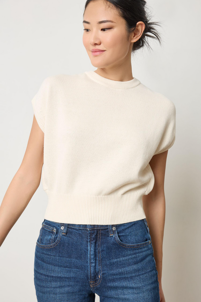 Antique White Wedge Sweater Top
