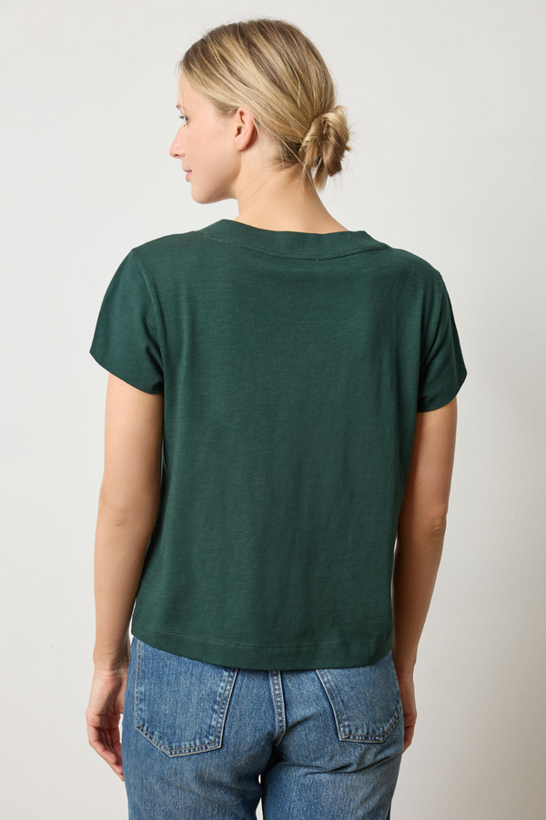 Light Gray Relaxed Short Sleeve V Neck Tee T Shirt