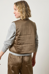 Light Gray Satin Quilted Vest Vest