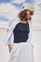 Light Gray Wide Strap Knit Tank Tank