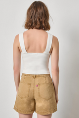 Light Gray Wide Strap Knit Tank Tank