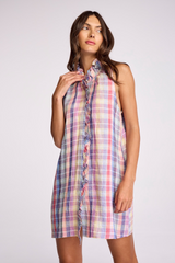 Plaid Gaelle Dress in Rainbow Plaid