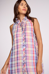 Plaid Gaelle Dress in Rainbow Plaid