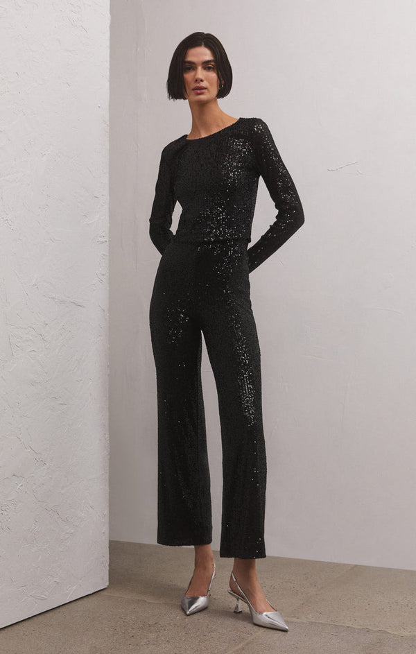 Gray Skylar Sequin Pant Pant