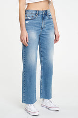 Beige Pleaser High Rise Wide Ankle Jeans