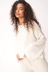 Beige Essential Cozy Rib Top Top