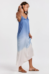Lavender Ellah Slip Dress Blue Waves Ombre Maxi Dress
