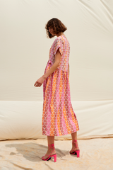Light Gray Anastasya Jacquard Midi Dress Midi Dress