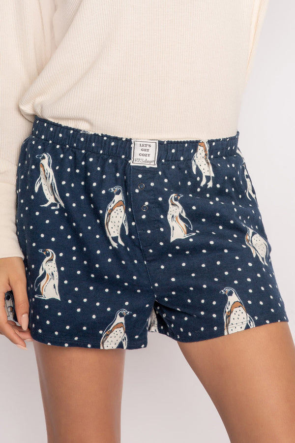 Dark Slate Gray Penguin Pajama Shorts Apparel & Accessories