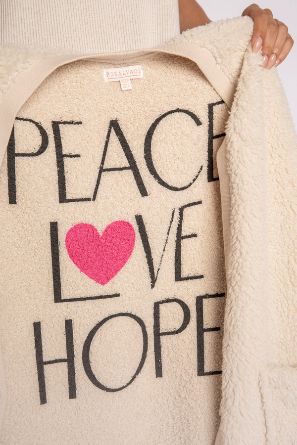 Wheat Shearling Cardigan Cardigan