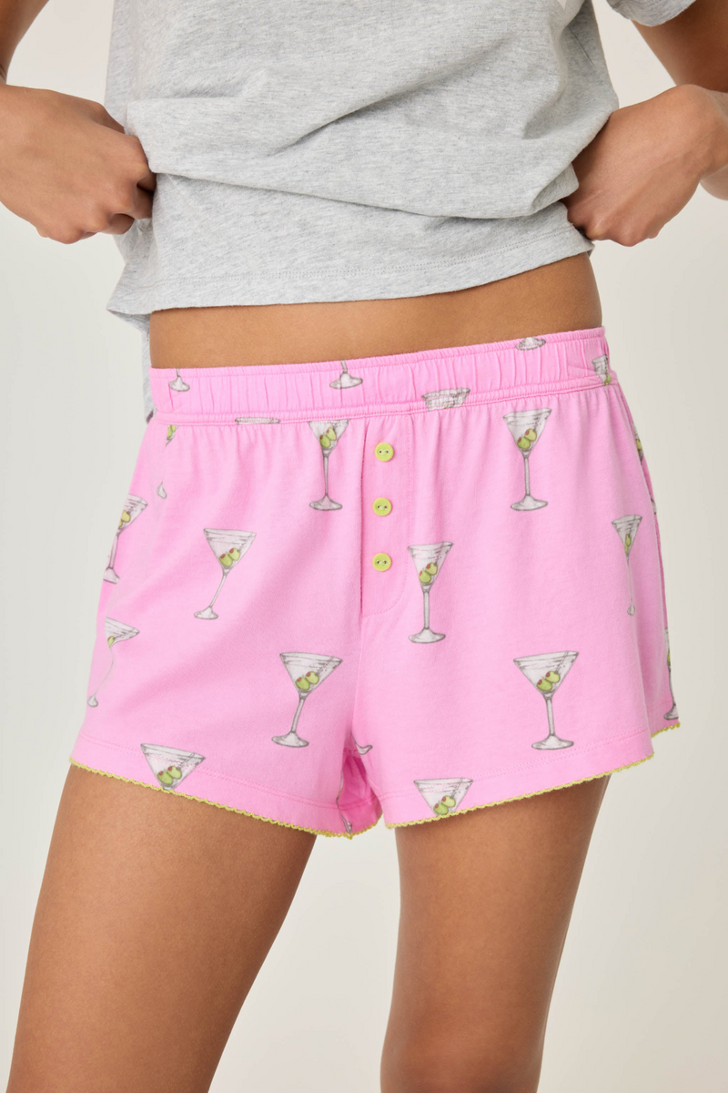 Martini Print Playful Short