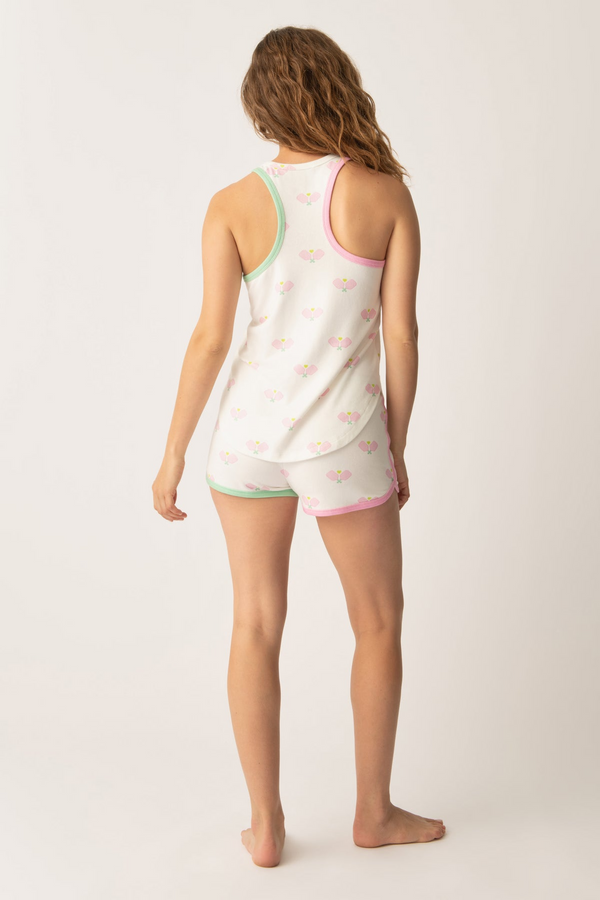 Antique White Peachy Party Courtside Short Pajama Shorts