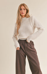 Light Gray Ren Braided Detail Sweater Sweater