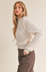 Light Gray Ren Braided Detail Sweater Sweater