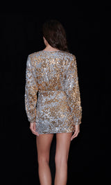 Rosy Brown Rina Confetti Sequin Mini Dress Mini Dress