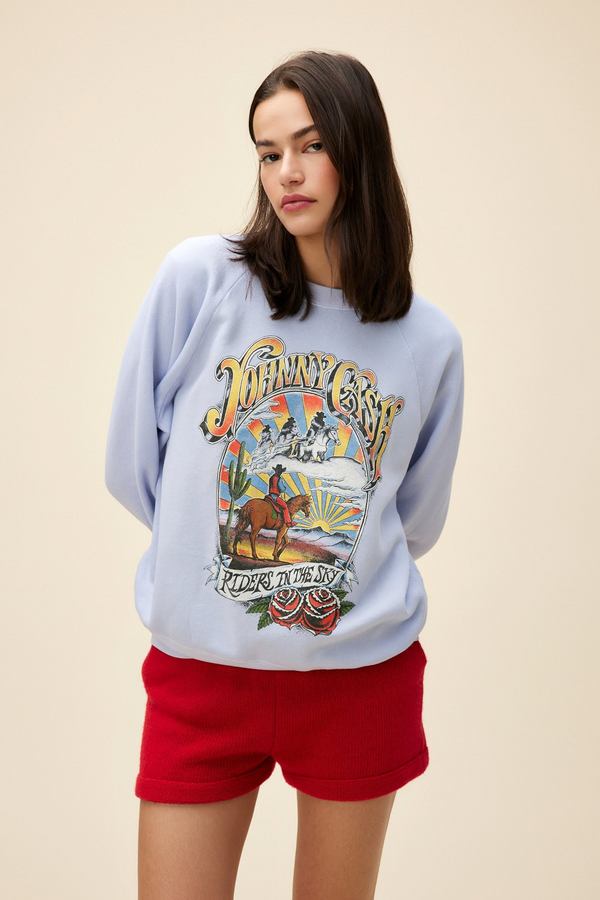 Light Gray Johnny Cash Ghost Riders Vintage Sweatshirt Sweatshirt
