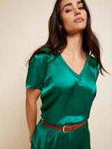 Wheat June V Neck Tee Tee