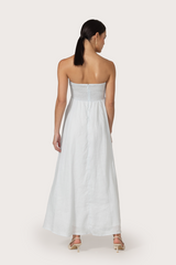 Talia Linen Pintuck Maxi Dress in Echo