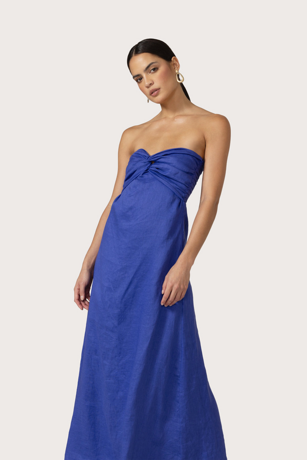 Dark Slate Blue Melody Linen Maxi Dress Maxi Dress
