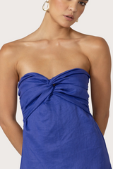 Dark Slate Blue Melody Linen Maxi Dress Maxi Dress
