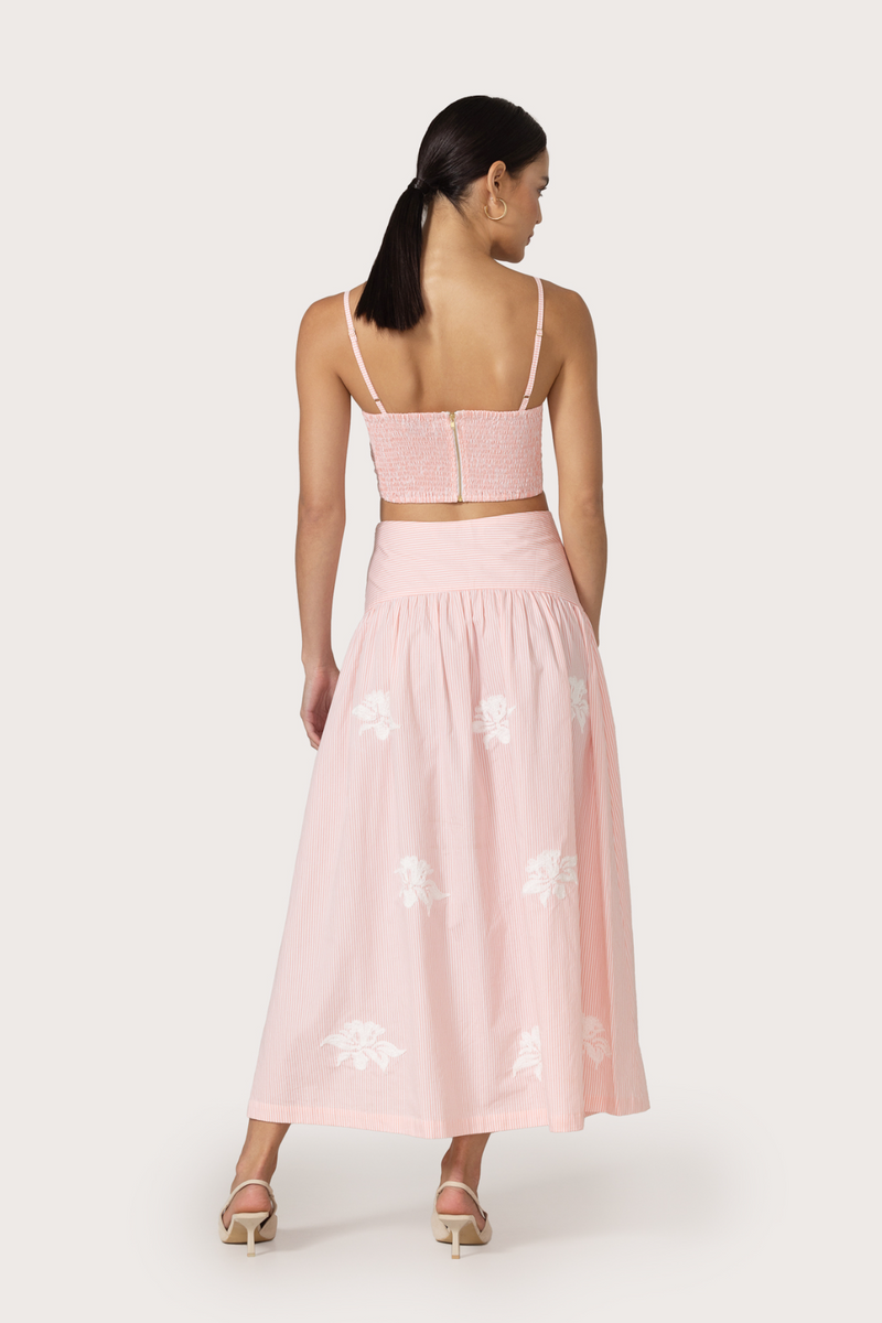 Oliver Embroidered Skirt in Orchid Stripe