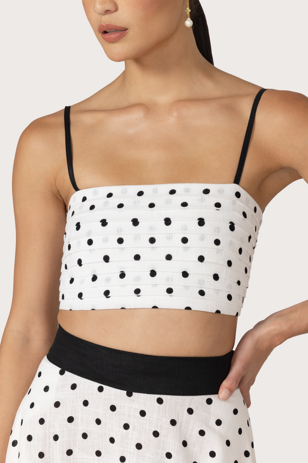 Talia Linen Top in Margot Spot