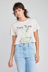 Light Gray Drew Crop T-Shirt in Tini Time T Shirt
