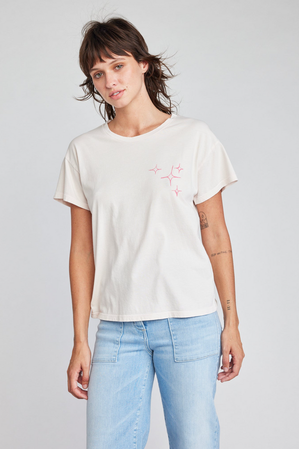 Light Gray Cherie T-Shirt in The Universe/Powder Pink T Shirt