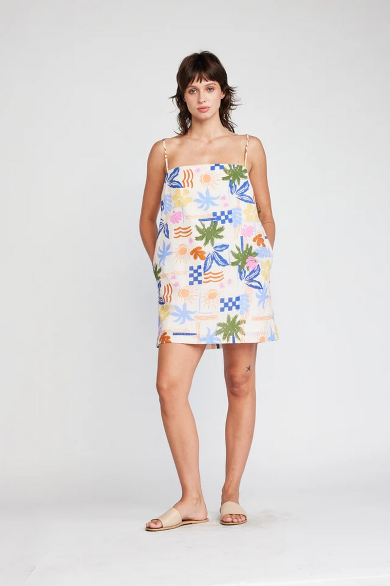 Light Gray Rue Mini Dress in Beach Mini Dress
