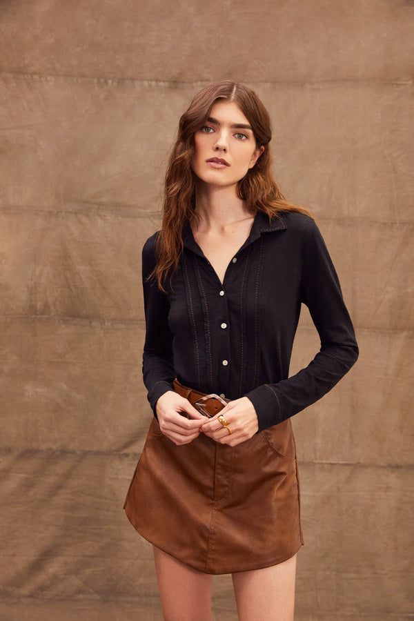 Sienna Running Stitch Classic Shirt Shirts & Tops