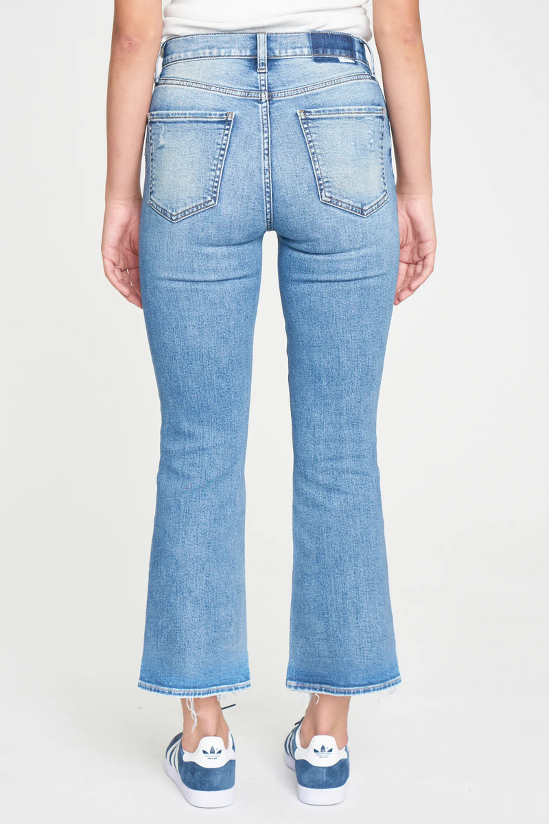 Beige Shy Girl Crop Flare | PDA Jeans