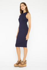 White Smoke Rib Tank Midi Dress Midi Dress