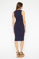 Dark Slate Gray Rib Tank Midi Dress Midi Dress