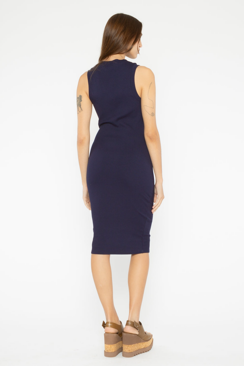 Dark Slate Gray Rib Tank Midi Dress Midi Dress